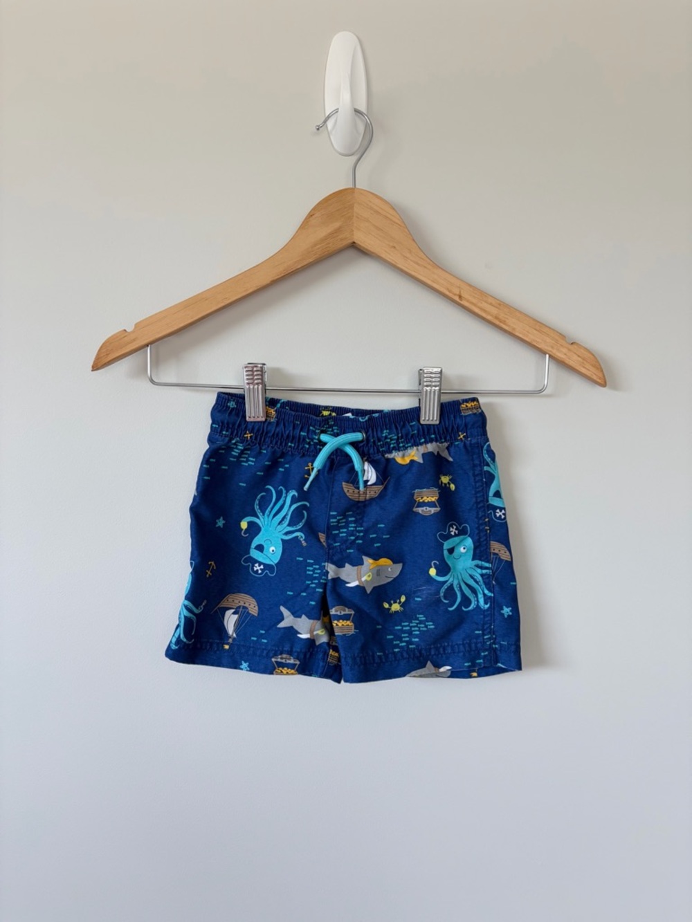Toddler Blue Ocean Print Swim Shorts